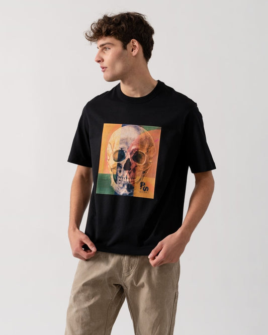 PS Paul Smith Mens Regular Fit Skull Square T-Shirt - 79 Black