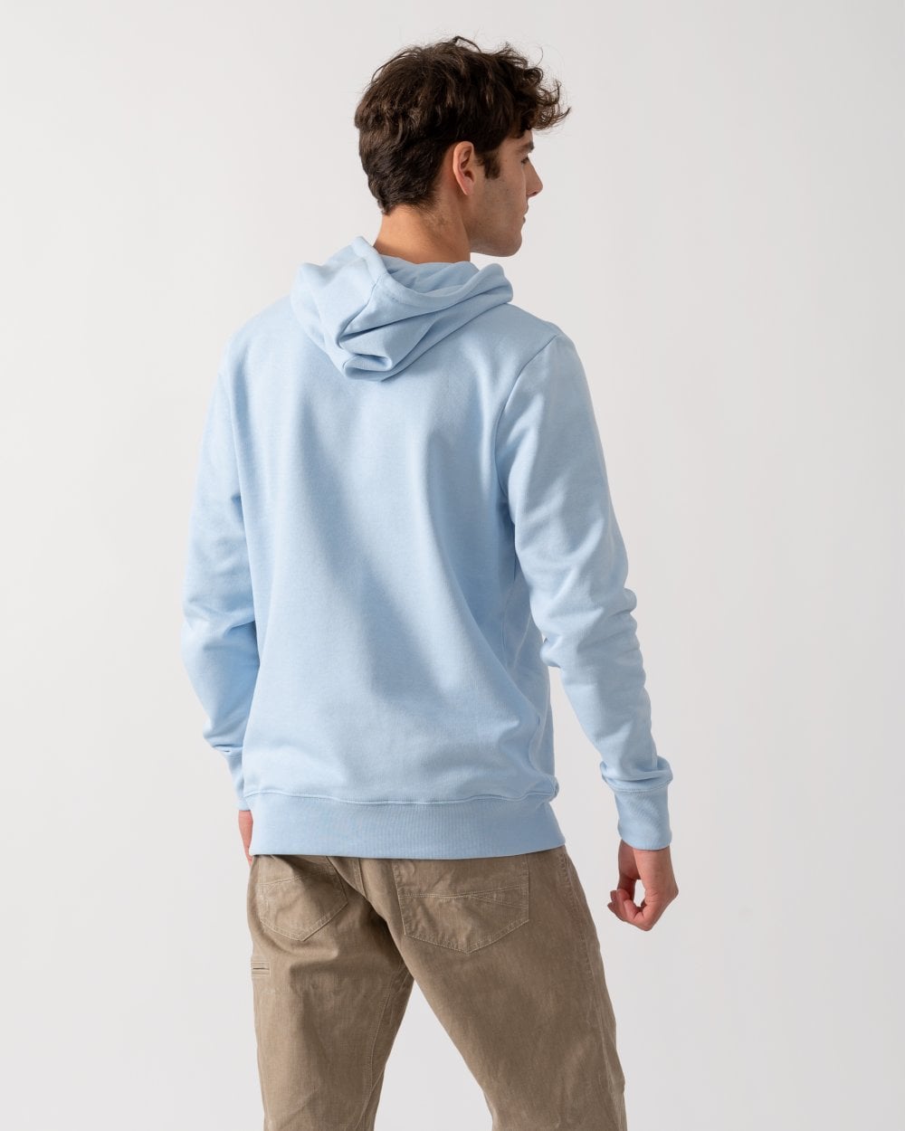 PS Paul Smith Mens Regular Fit Cotton Zebra Logo Hoodie - 41E Light Blue