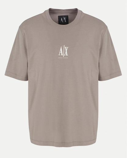 Armani Exchange Mens Embroidered A|X Centre Logo T-Shirt - Driftwood U6107