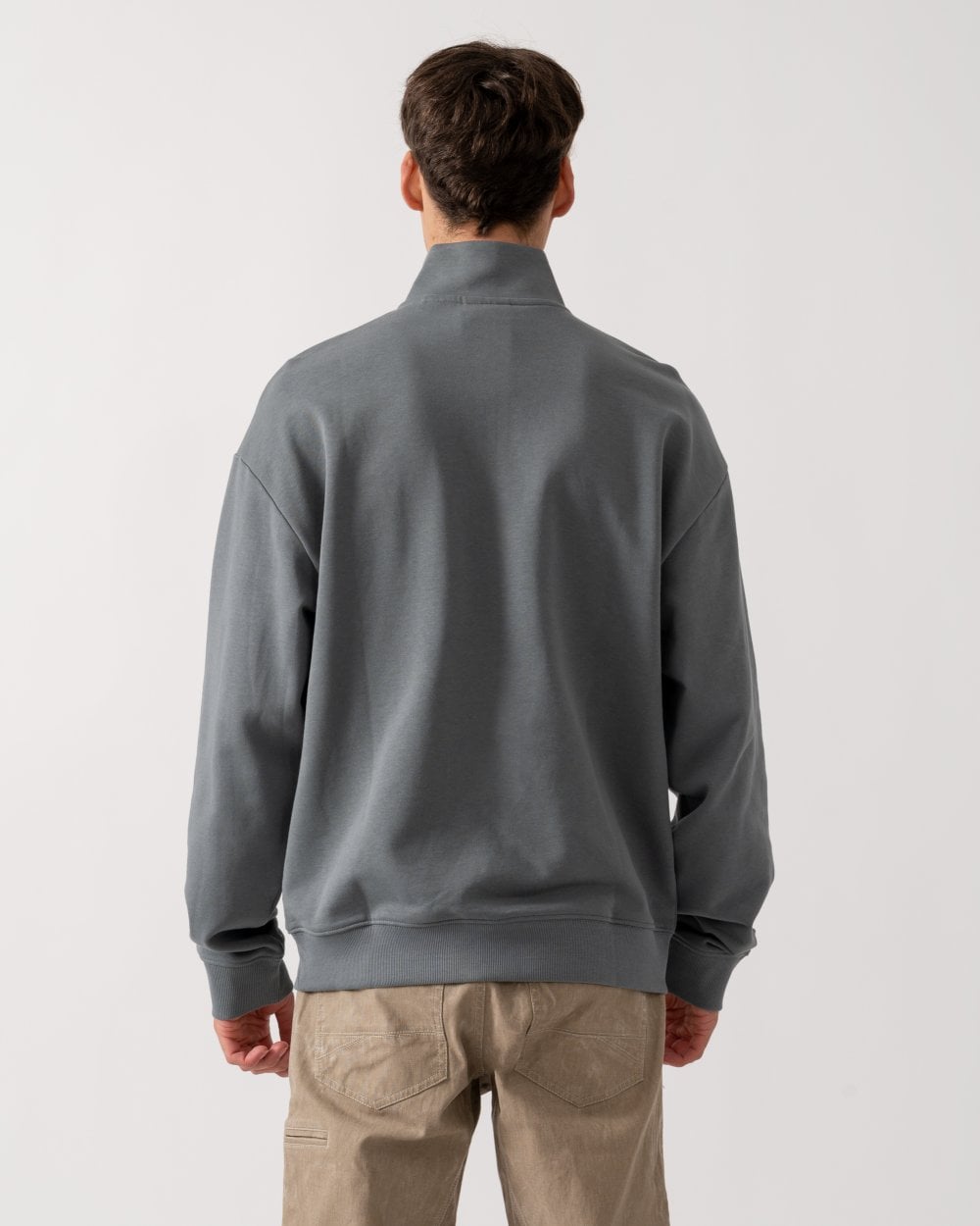 HUGO Durty244 Mens 1/4 Zip Sweatshirt - Open Grey 086