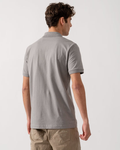 BOSS Orange Passenger Mens Stretch-Cotton Slim-Fit Polo Shirt with Logo Patch - Open Grey 063