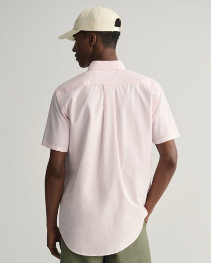 GANT Mens Regular Fit Short Sleeve Poplin Shirt - 662 Light Pink