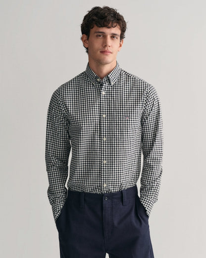 GANT Mens Regular Fit Long Sleeve Poplin Gingham Shirt