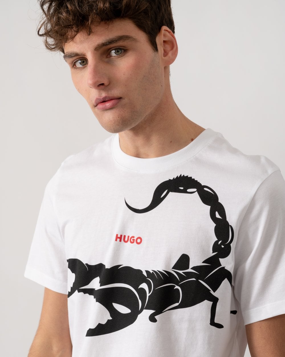 HUGO Darpione Mens Graphic T-Shirt - White 100