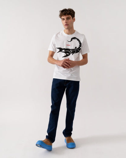HUGO Darpione Mens Graphic T-Shirt - White 100