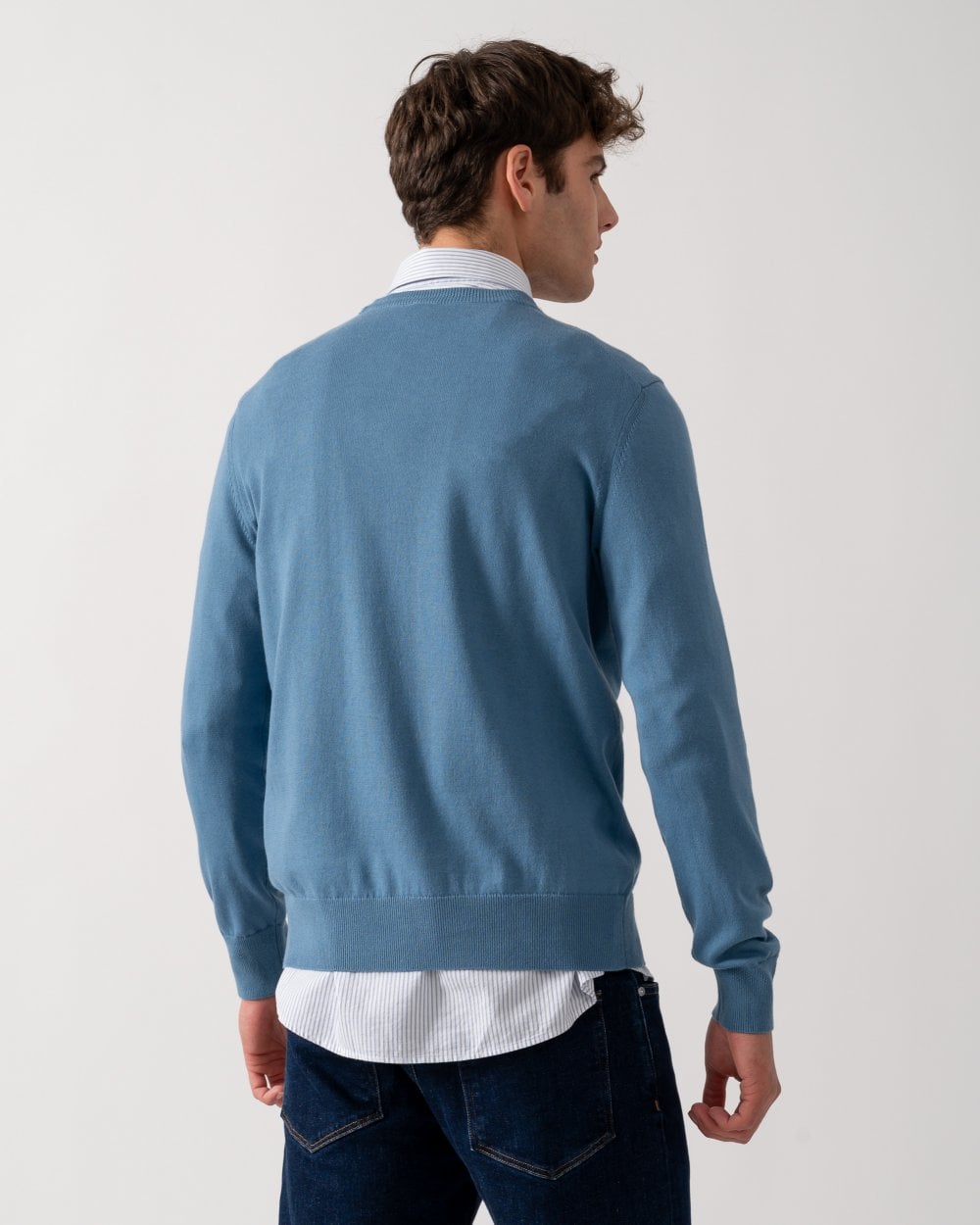 BOSS Orange Kanovano Mens Crew Neck Jumper - Light/Pastel Blue 459