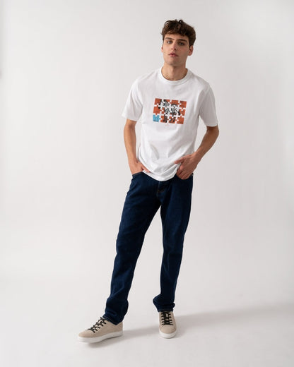 PS Paul Smith Mens Regular Fit Jigsaw Zebra T-Shirt - 01 White