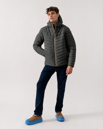 Napapijri A-Lapaz Mens Hooded Puffer Jacket - Green Urban G1S