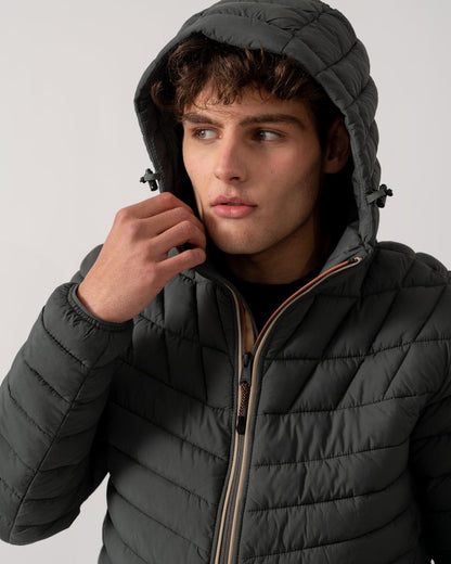 Napapijri A-Lapaz Mens Hooded Puffer Jacket - Green Urban G1S