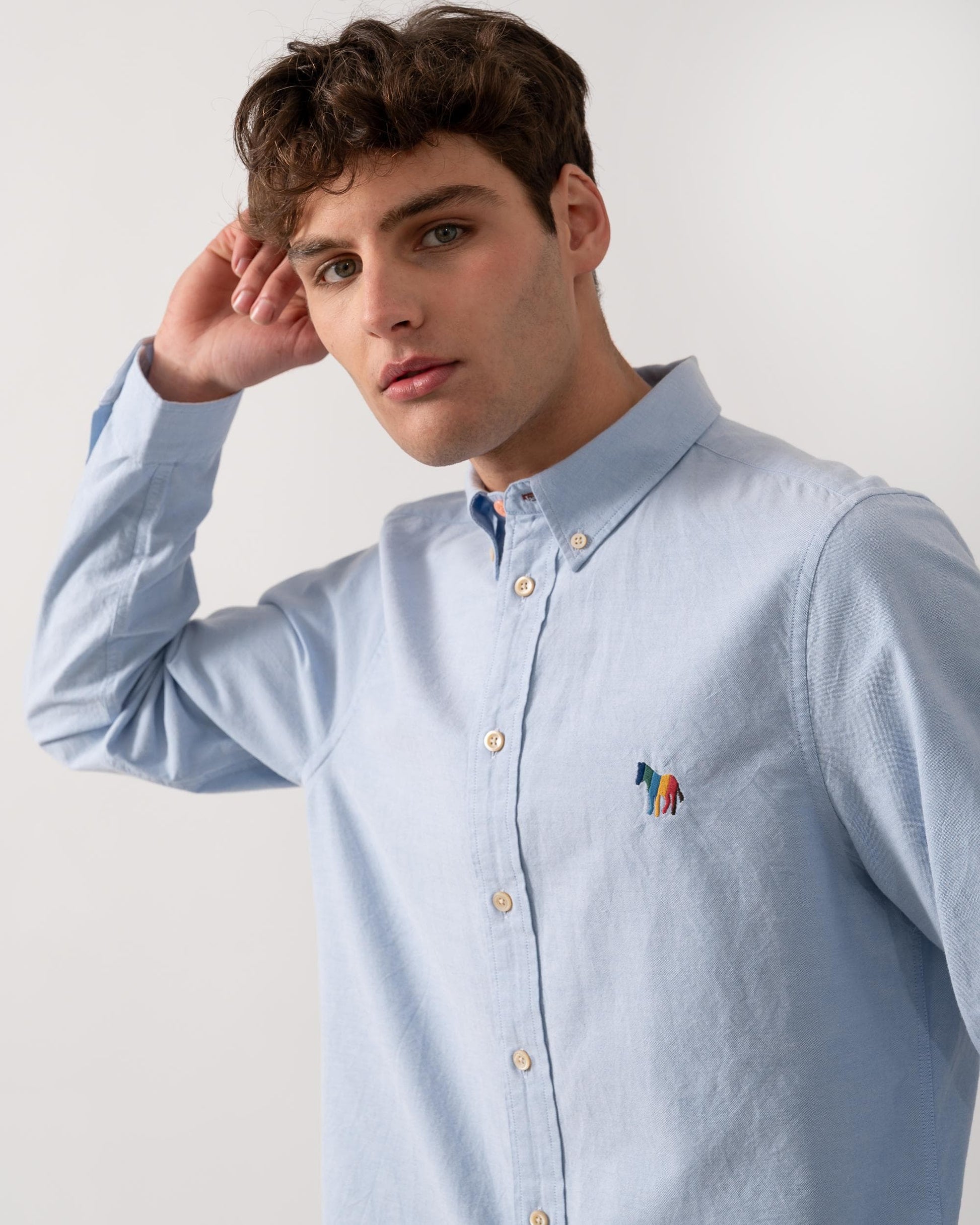 Paul Smith PS Paul Smith Mens Long Sleeve Tailored Fit Shirt with Broad Stripe Zebra