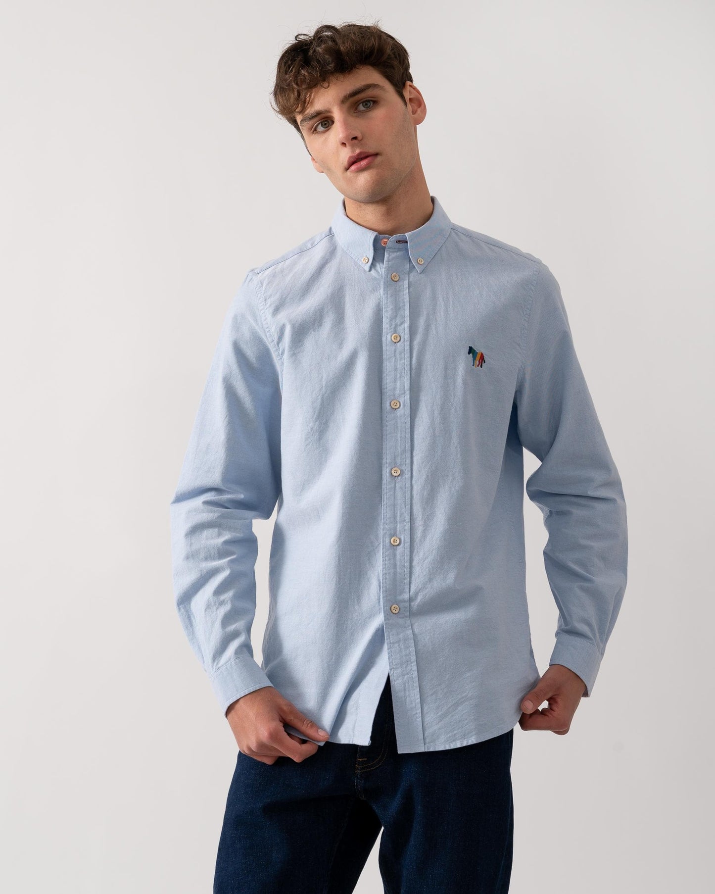 Paul Smith PS Paul Smith Mens Long Sleeve Tailored Fit Shirt with Broad Stripe Zebra
