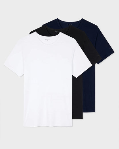 Paul Smith Mens Mixed Modal Lounge T-Shirts Three Pack - 1A White/Black/Navy