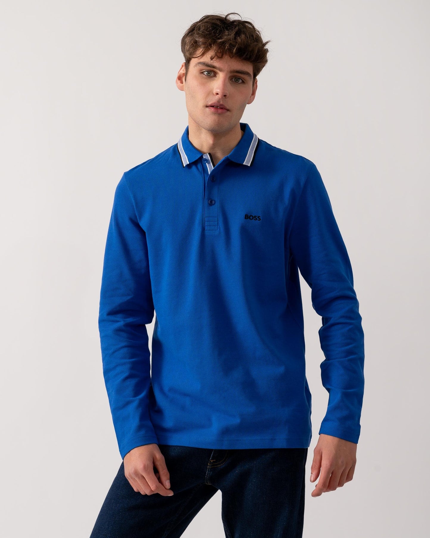 BOSS Green Plisy Mens Long Sleeve Polo Shirt