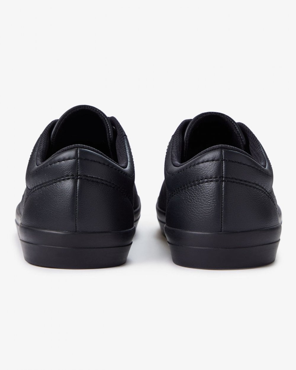 Fred Perry Baseline Mens Leather Trainers - Black/Laurel Wreath Green W90