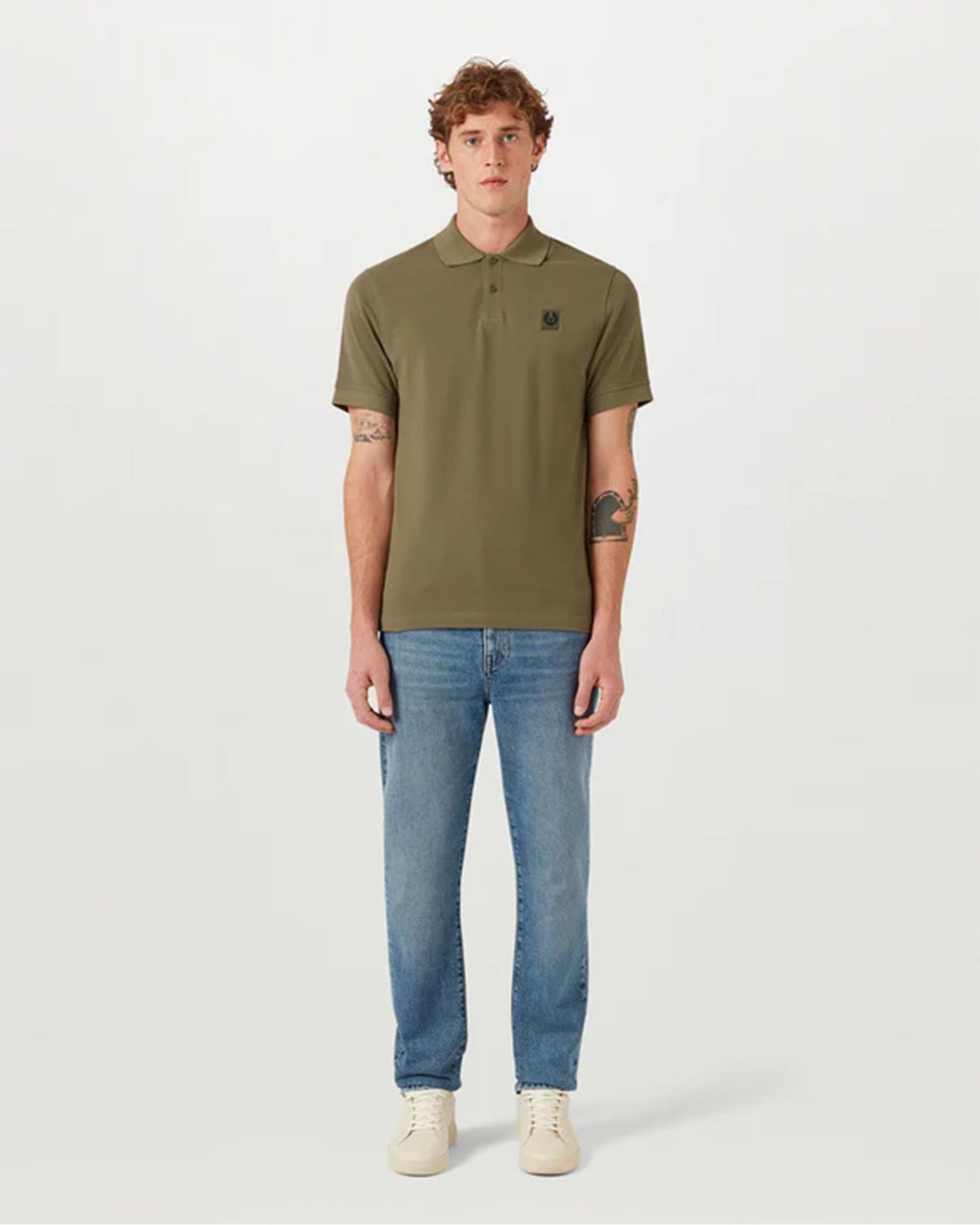 Belstaff Short Sleeved Mens Polo - Surplus Green