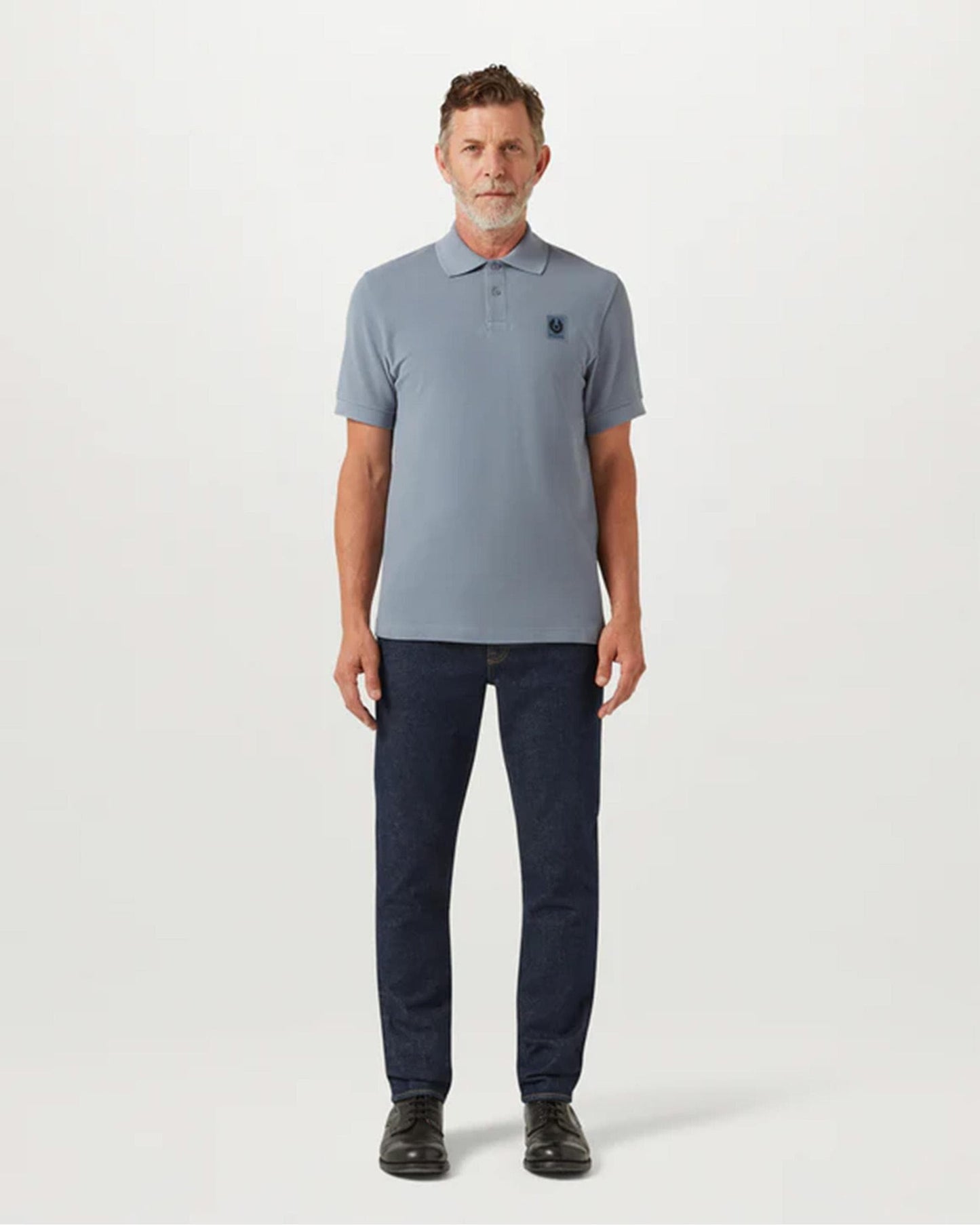 Belstaff Short Sleeved Mens Polo - Blue Flint
