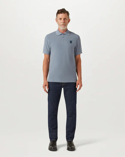 Belstaff Short Sleeved Mens Polo - Blue Flint