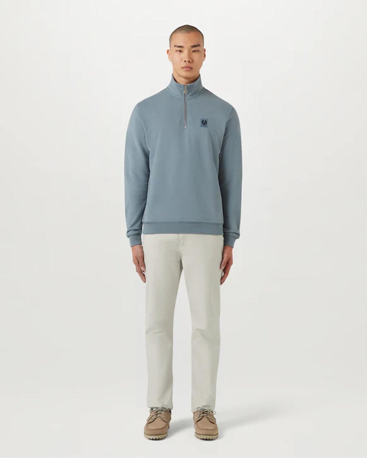 Belstaff Quarter Zip Sweatshirt - Blue Flint