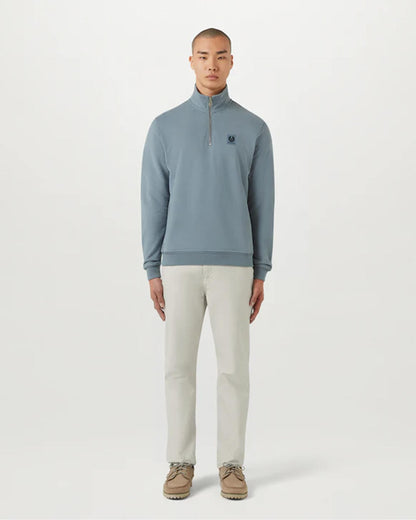 Belstaff Quarter Zip Sweatshirt - Blue Flint