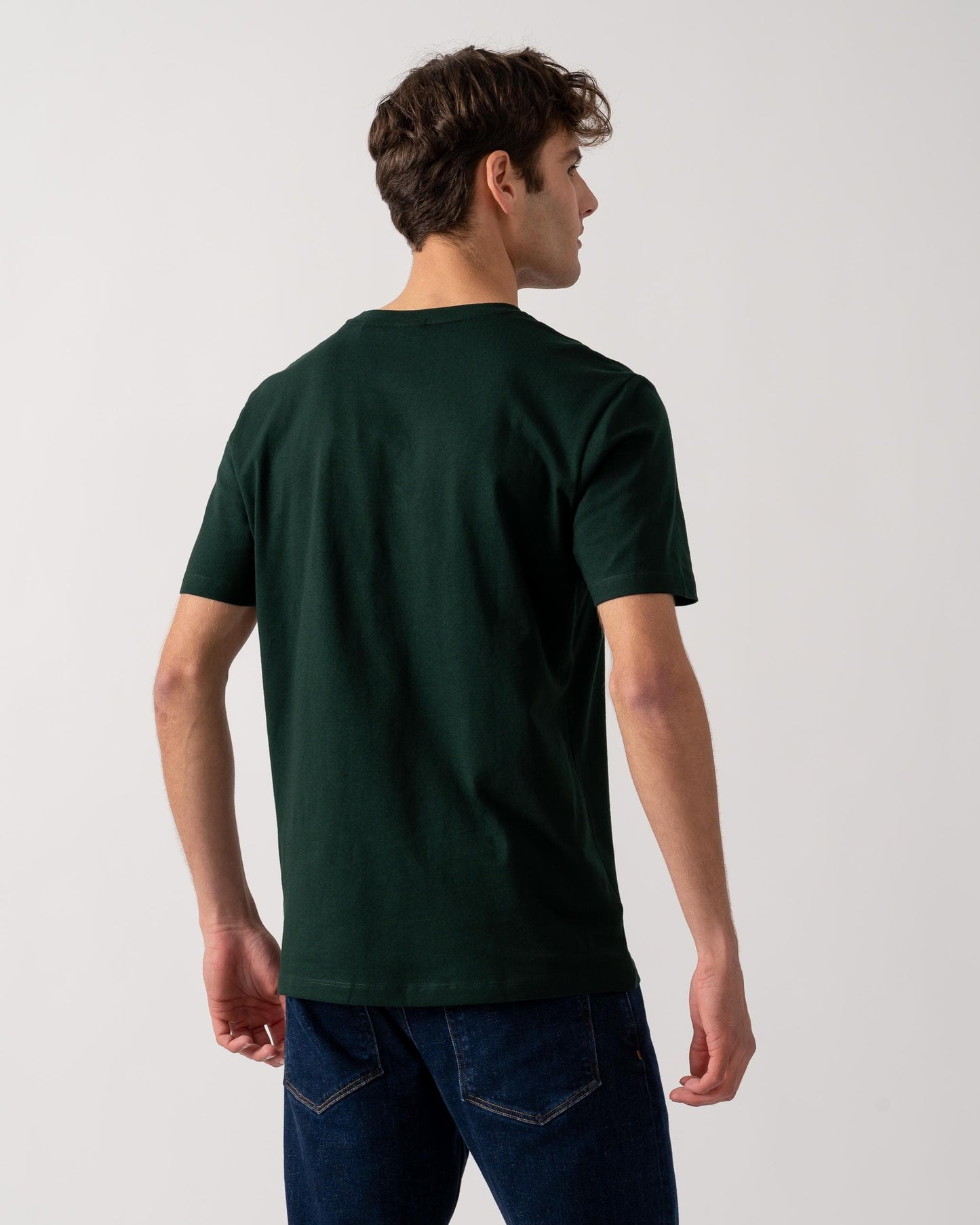 BOSS Orange Tales Mens Cotton-Jersey T-shirt With Logo Patch - Open Green 350