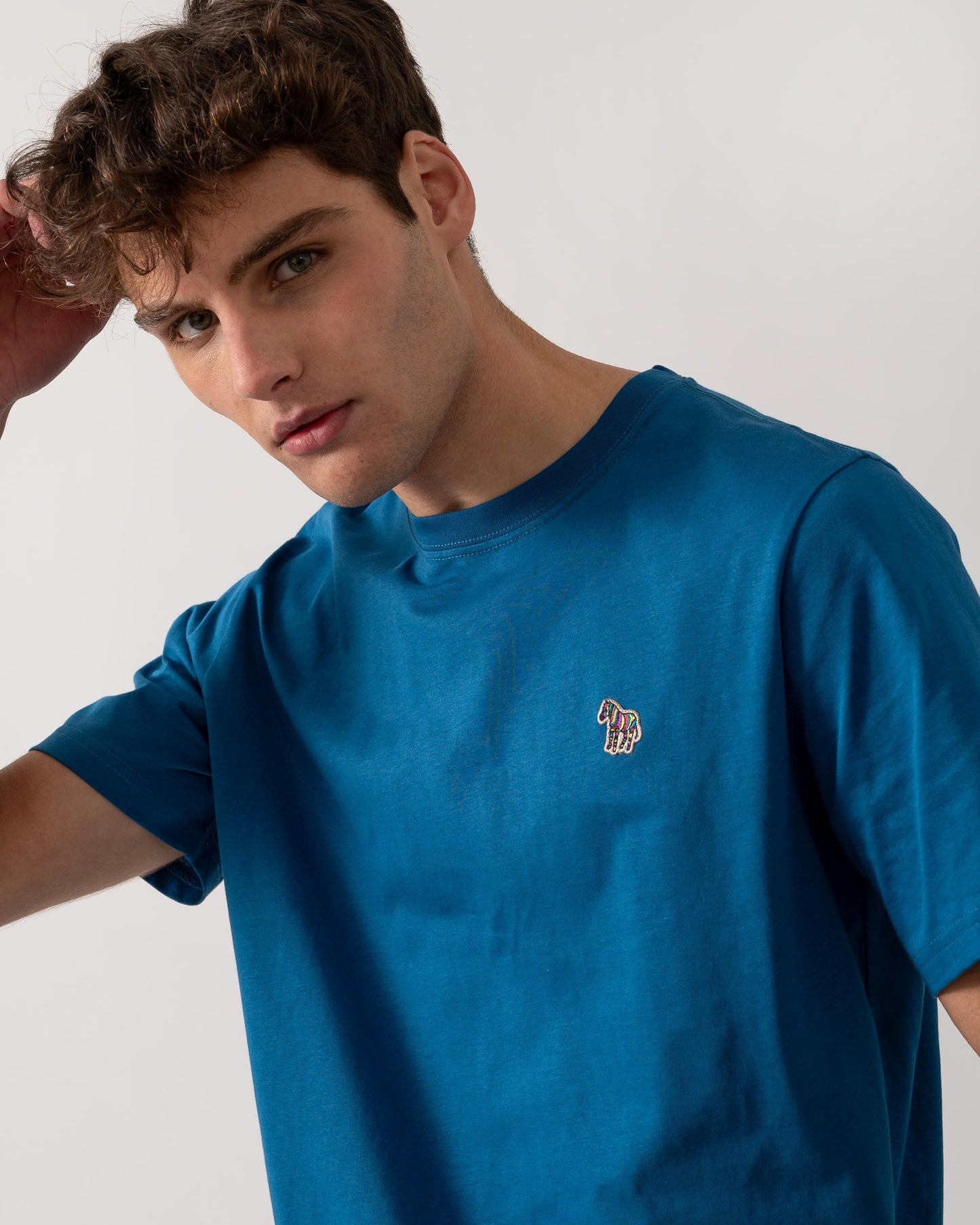 PS Paul Smith Mens Regular Fit Short Sleeve Zebra T-Shirt - 37C Teal Blue