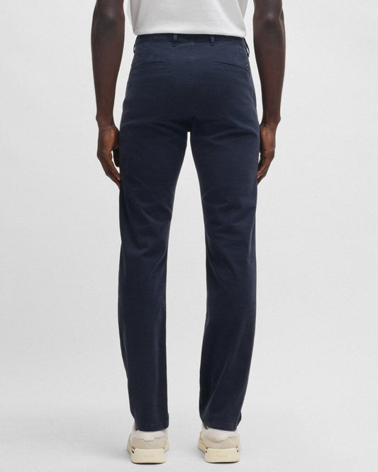 BOSS Orange Mens Slim Fit Chinos in Structured Comfort-Stretch Cotton - Dark Blue 404