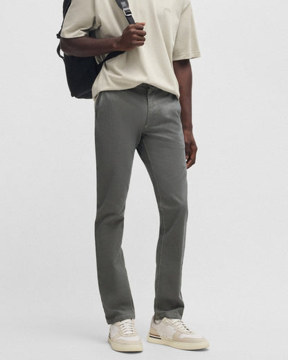 BOSS Orange Mens Slim Fit Chinos in Structured Comfort-Stretch Cotton - Light Beige 271