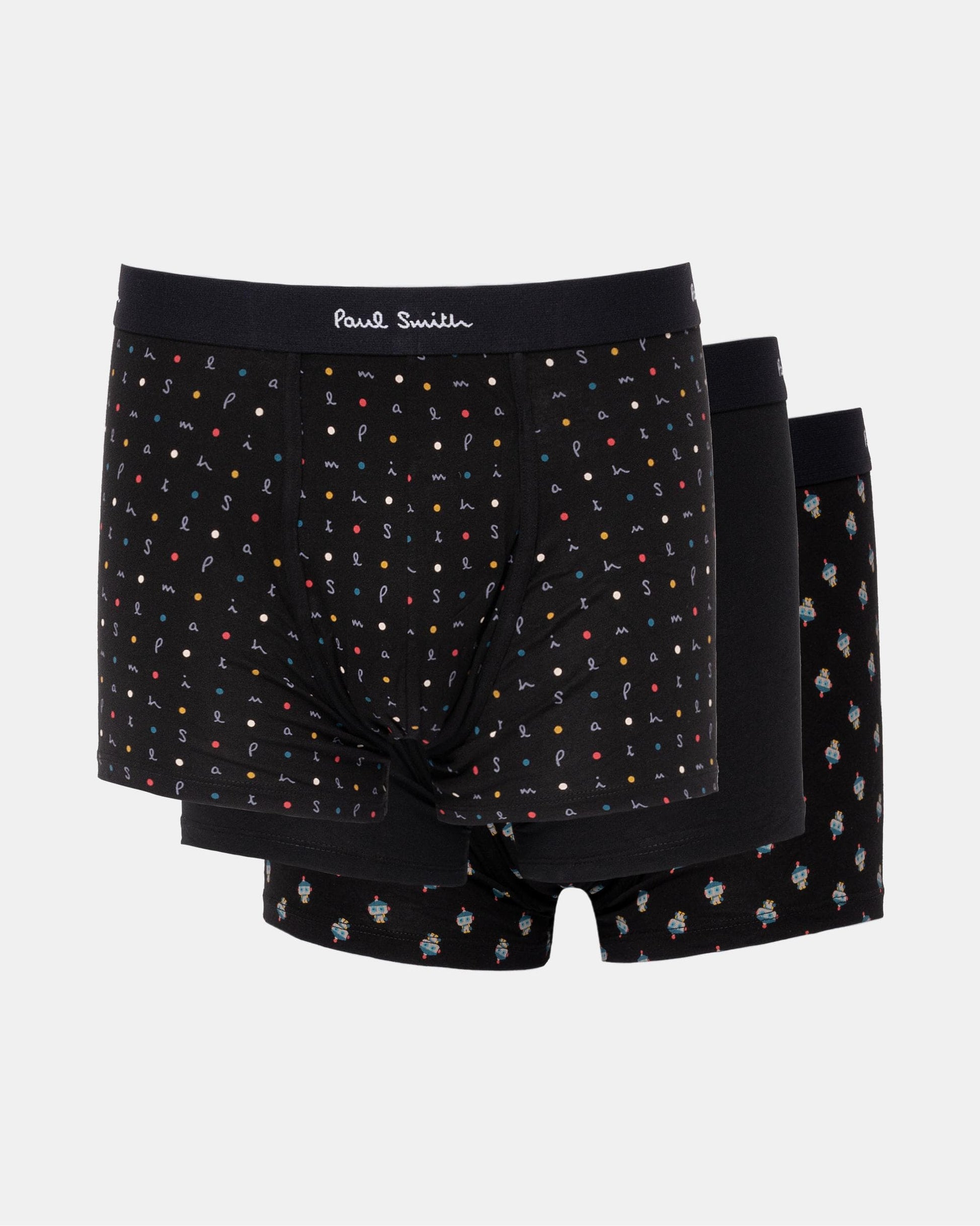 Paul Smith Paul Smith 3 Pack Mens Mixed Robot and Alphabet Boxer Briefs