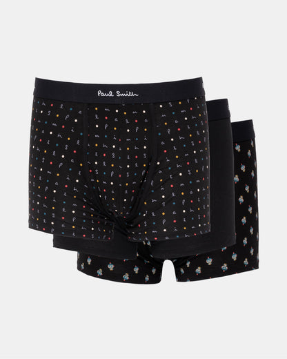 Paul Smith Paul Smith 3 Pack Mens Mixed Robot and Alphabet Boxer Briefs