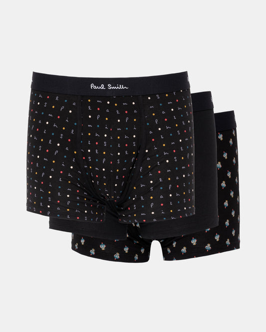 Paul Smith Paul Smith 3 Pack Mens Mixed Robot and Alphabet Boxer Briefs