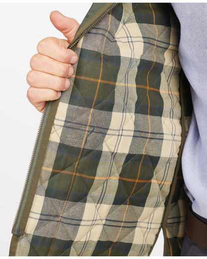 Barbour Quilted Mens Waistcoat/Zip-In Liner - Olive/Ancient