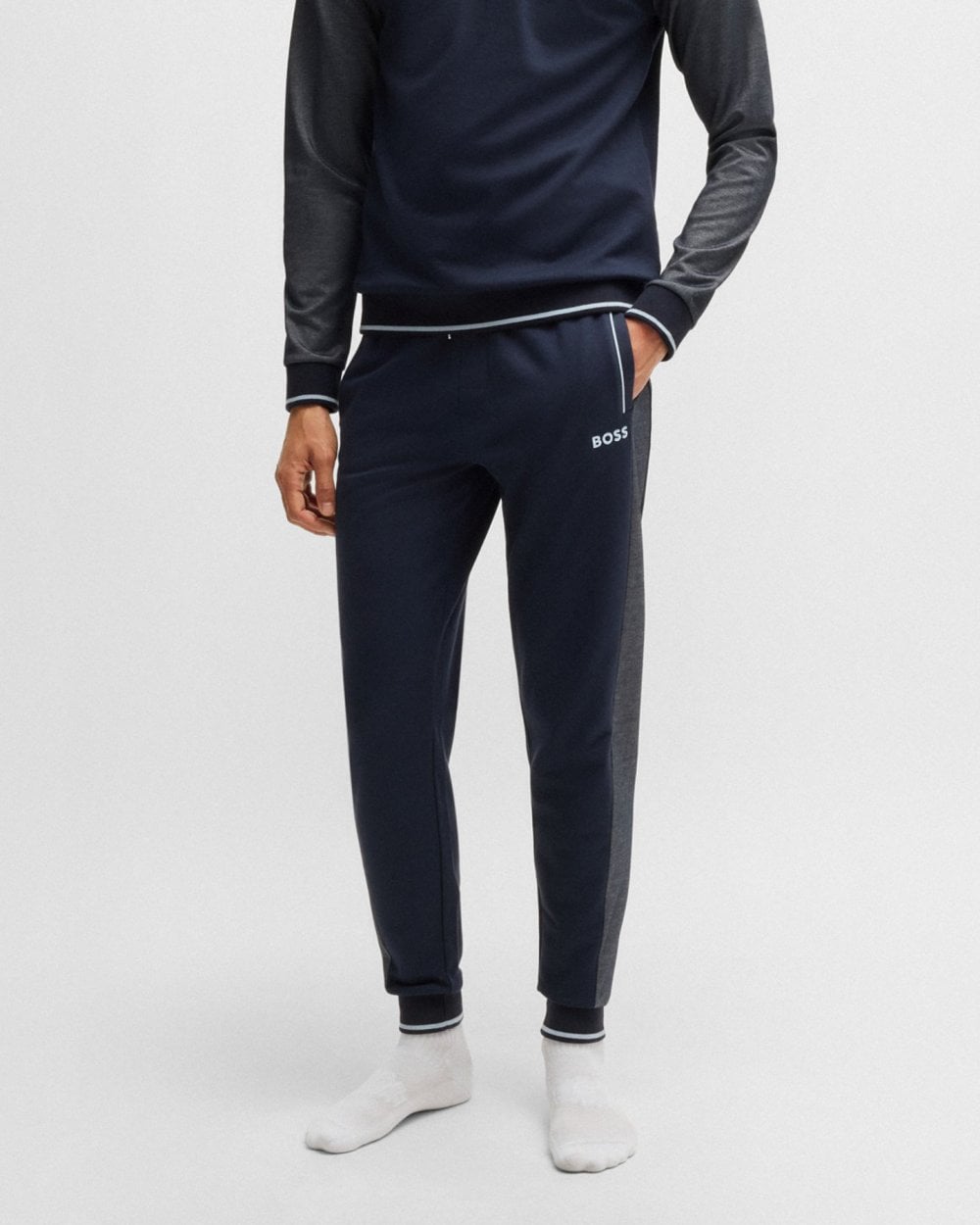BOSS Orange BOSS Orange Mens Loungewear Tracksuit Pants With Contrast Piping 