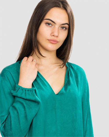 Samsoe & Samsoe Elva ls Womens Blouse 10793 - Quetzal Green