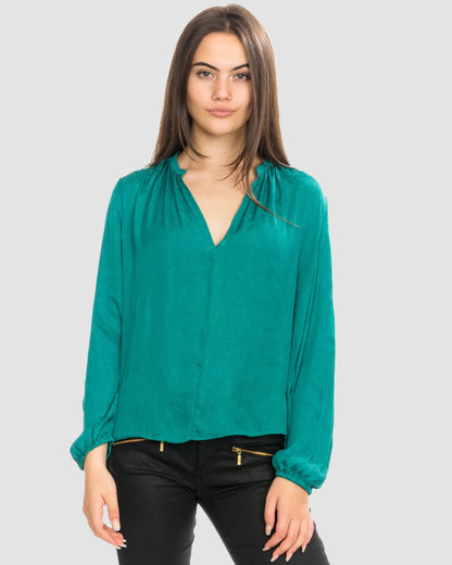 Samsoe & Samsoe Elva ls Womens Blouse 10793 - Quetzal Green