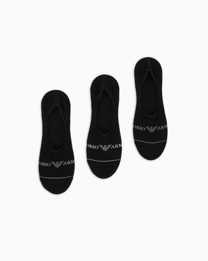 Emporio Armani 3 Pack Mens Eagle Logo Footie Socks