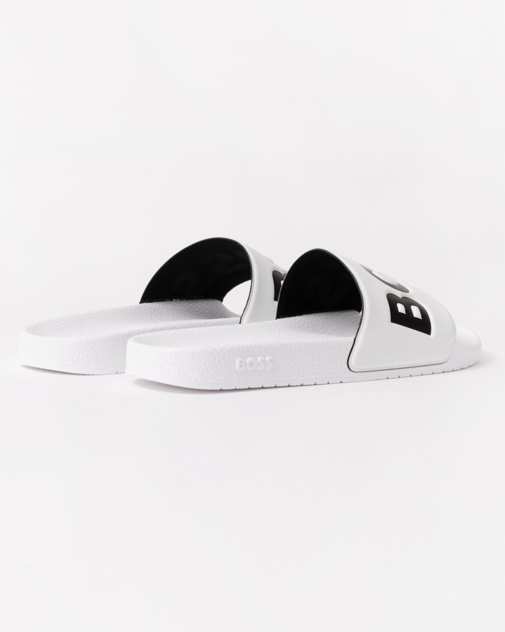 BOSS Orange Aryeh Mens Italian-Made Slides With Large Logo Detail - Natural 101