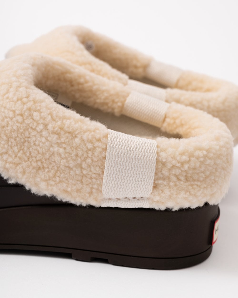 Hunter Play Womens Shearling Insulated Clog - Chocolate Brown