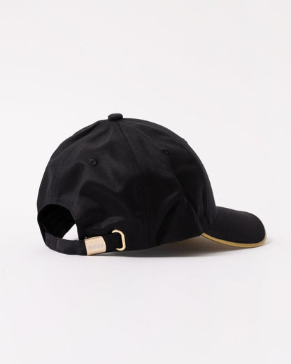 BOSS Green Bold Mens Logo-Print Cap In Cotton Twill - Black/Gold 711