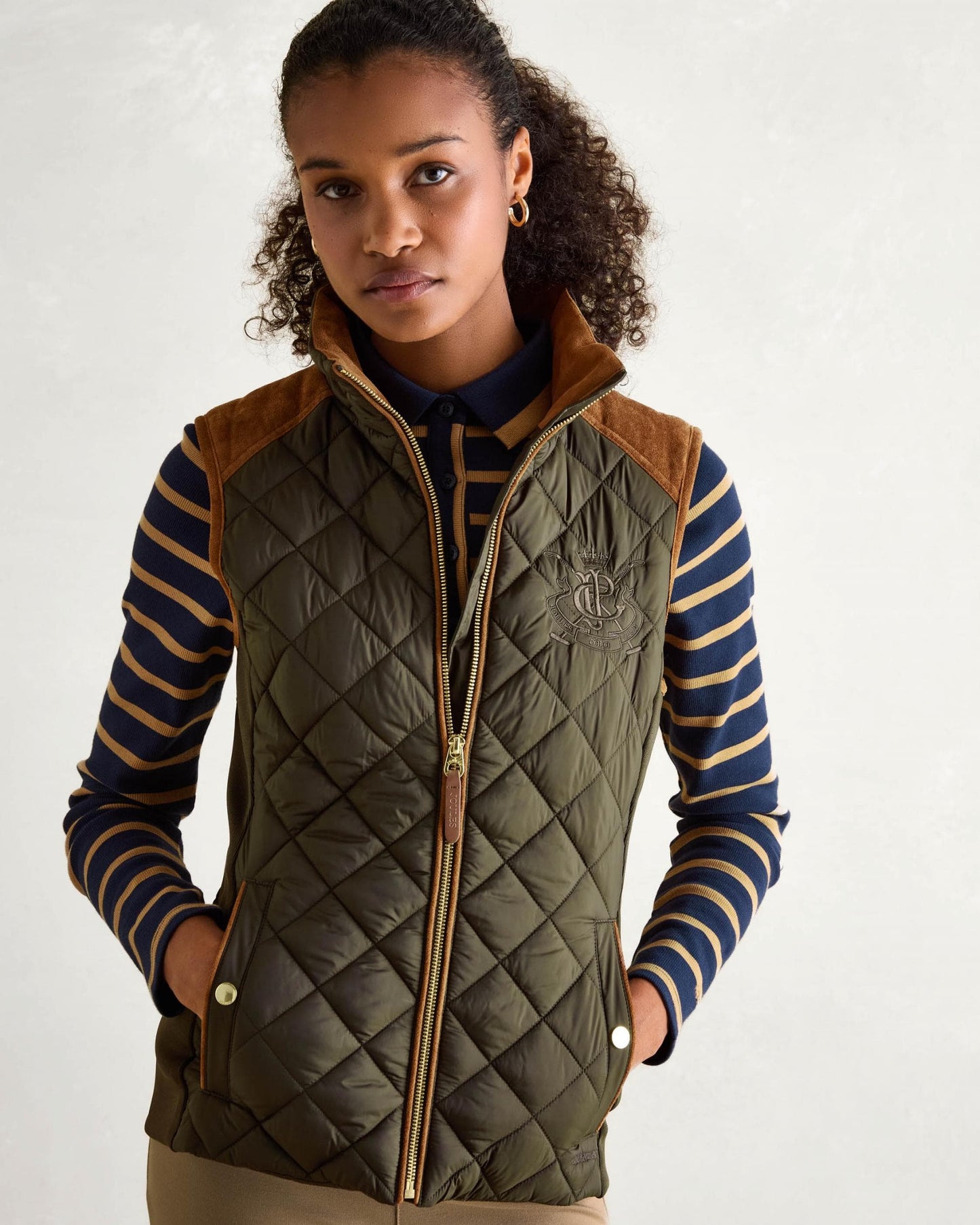 Joules Braemar Luxe Womens Quilted Gilet - Green