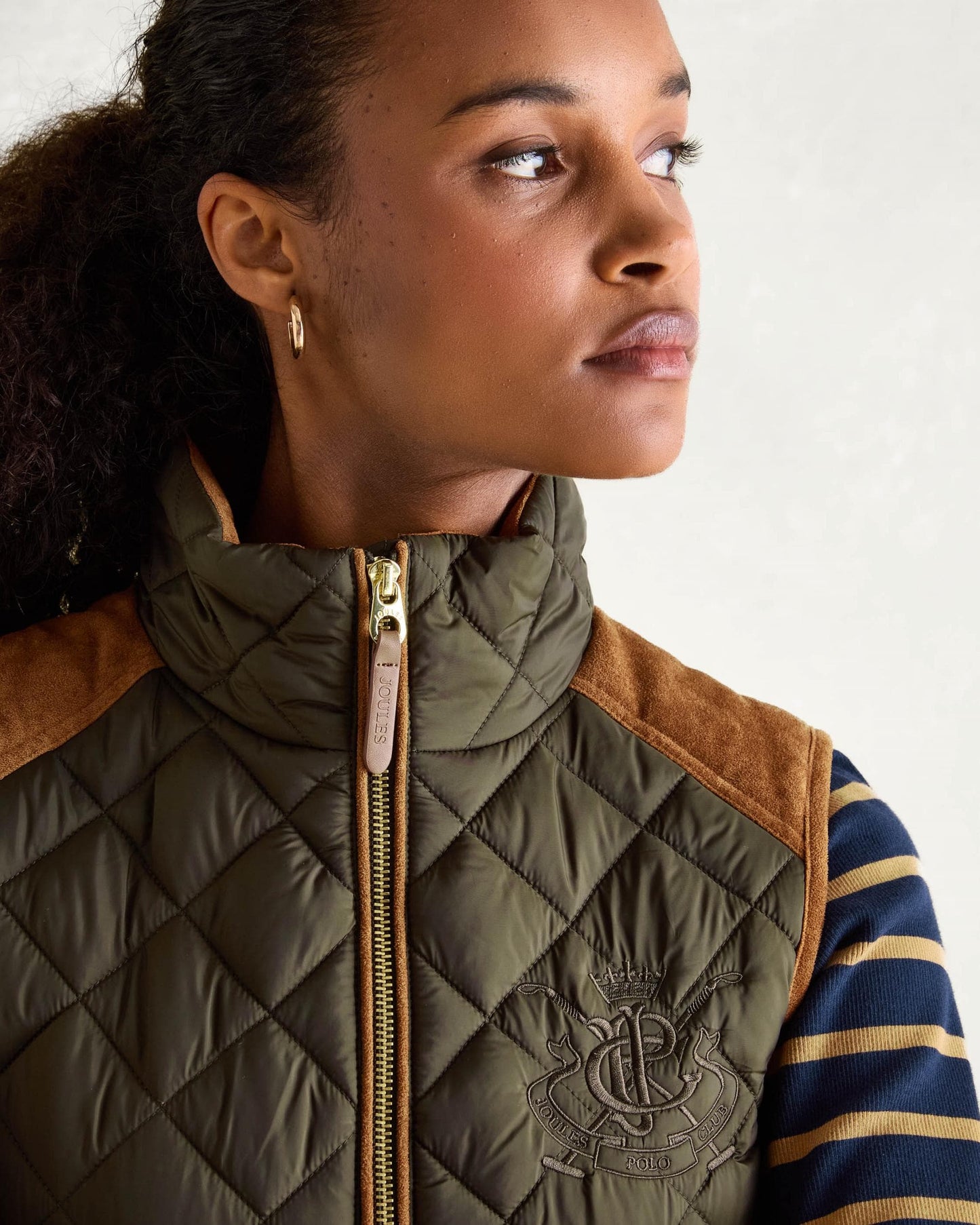 Joules Braemar Luxe Womens Quilted Gilet - Green