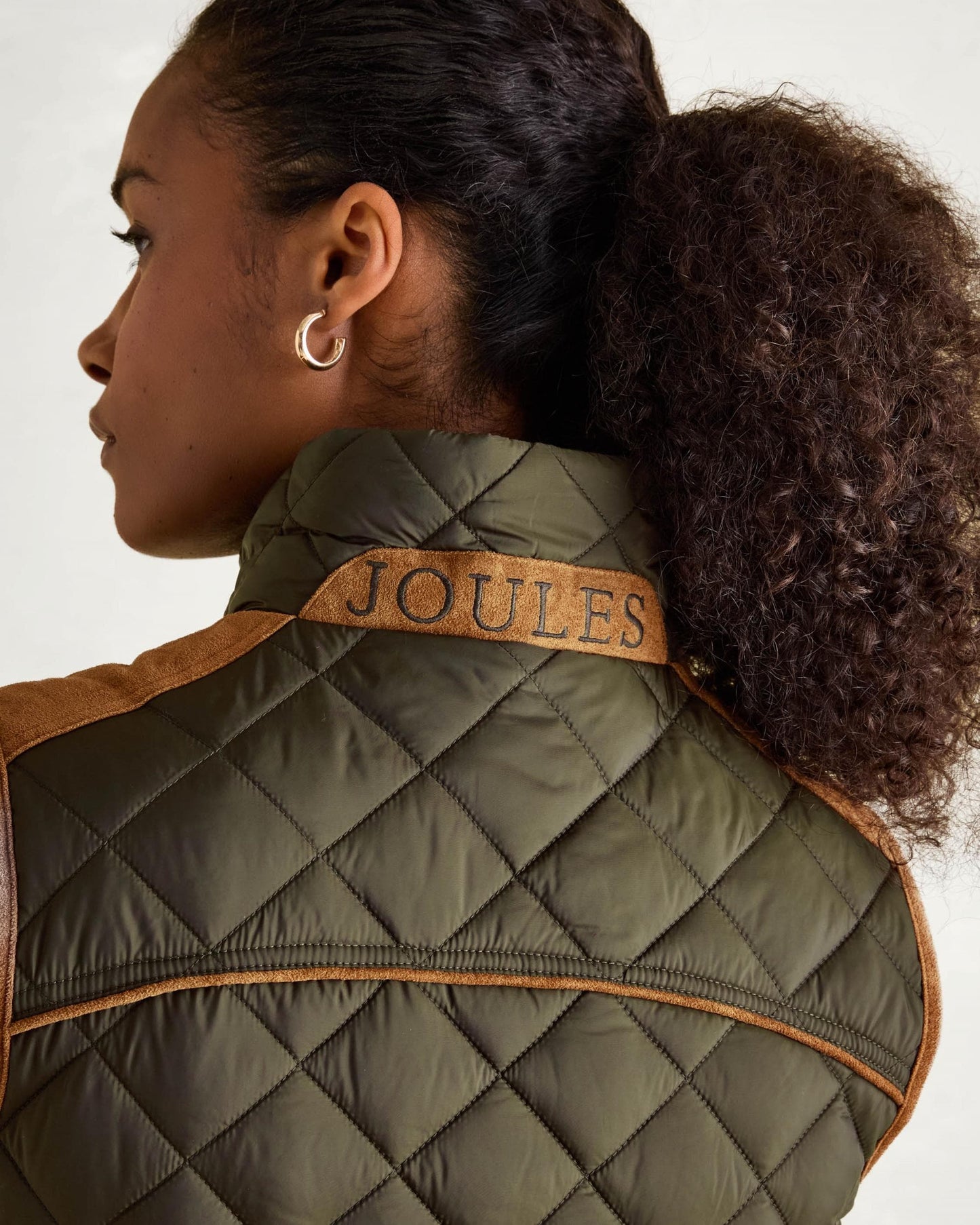 Joules Braemar Luxe Womens Quilted Gilet - Green