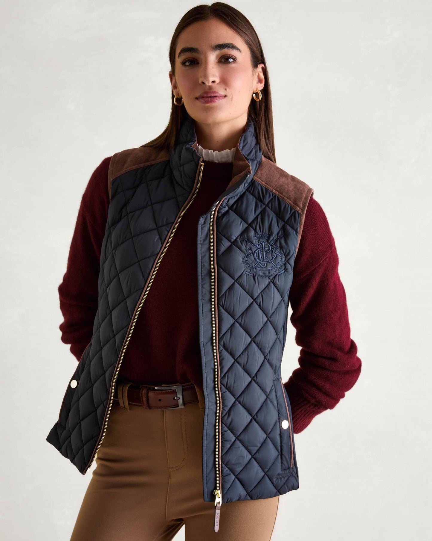Joules Braemar Luxe Womens Quilted Gilet - Navy