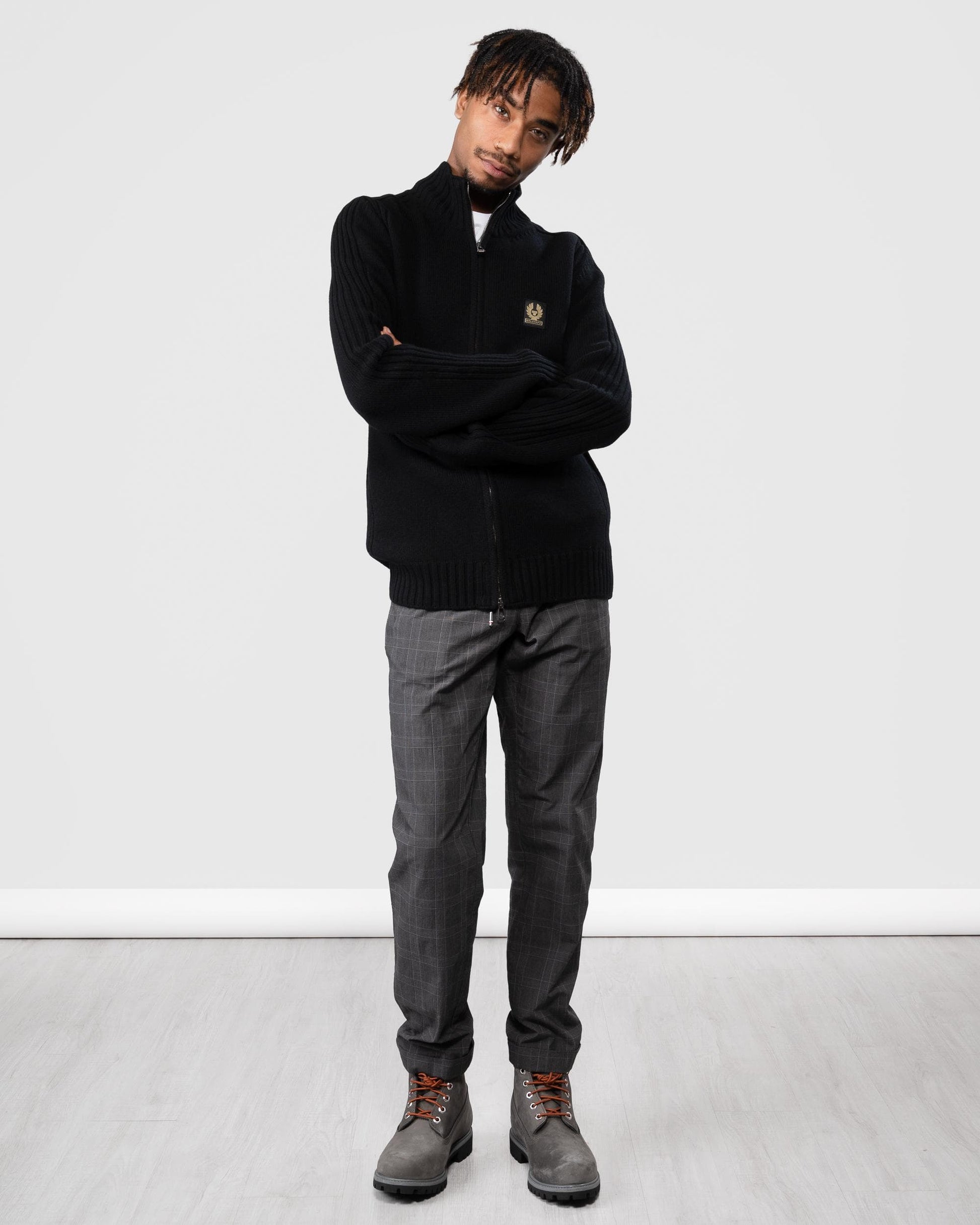 Belstaff Belstaff Watch Mens Zip Cardigan With Logo Patch