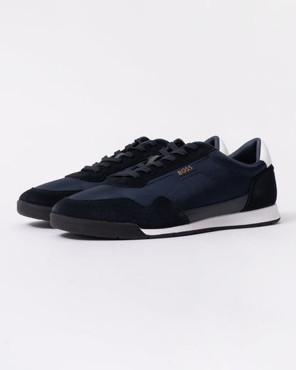BOSS Orange Titanium Mens Mixed Material Lace-Up Trainers with Suede Trims
