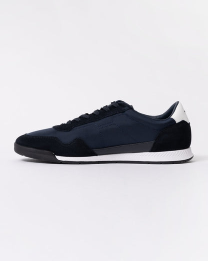 BOSS Orange Titanium Mens Mixed Material Lace-Up Trainers with Suede Trims - Dark Blue 401