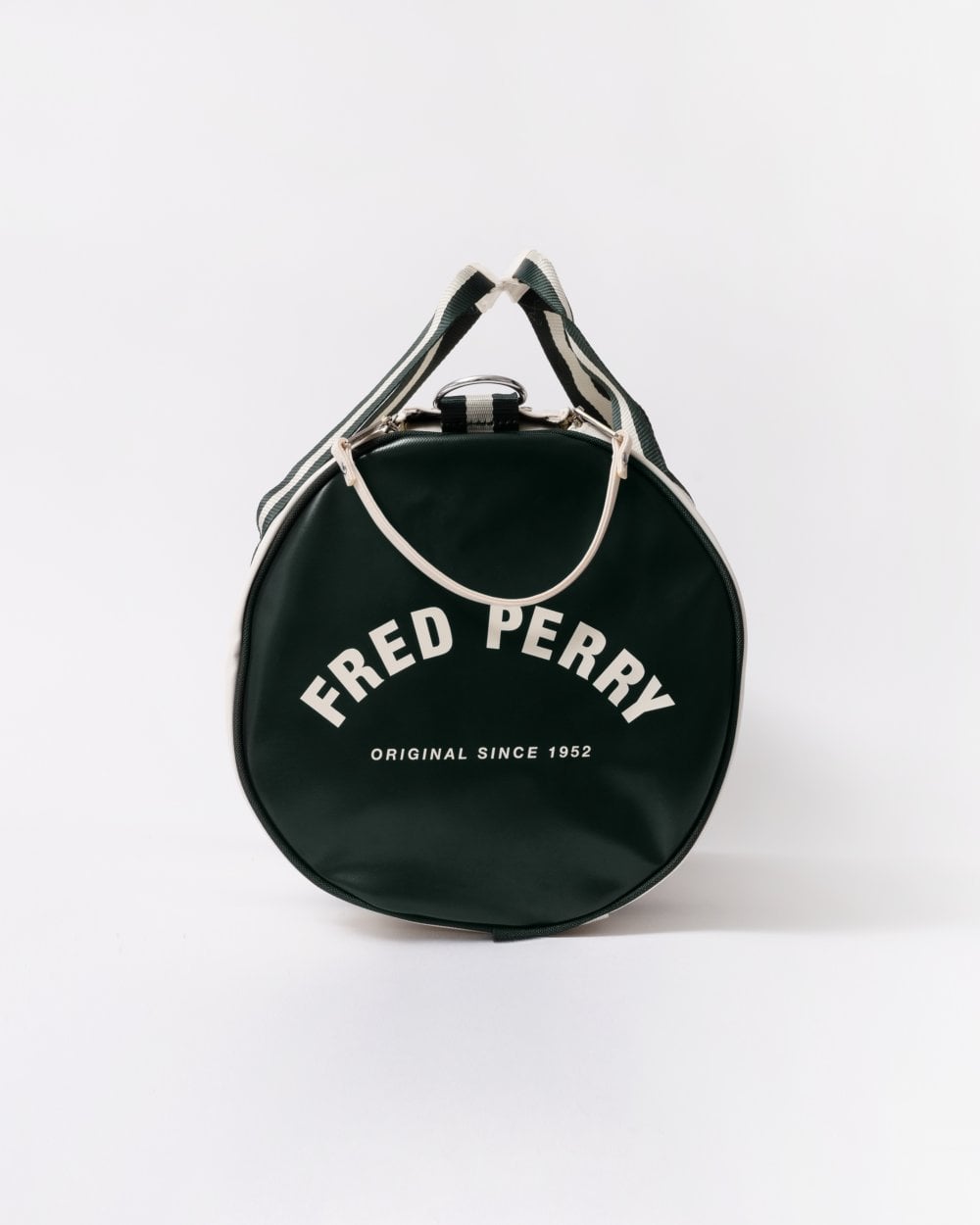 Fred Perry Recycled Polyester Classic Barrel Bag - Ecru/Night Green V11