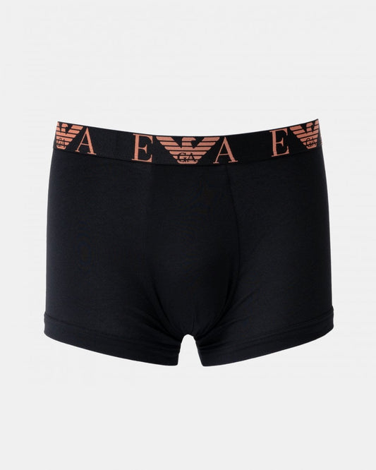 Emporio Armani 3 Pack Mens Boxer Briefs with Bold Monogram Logo - Black/Black/Black