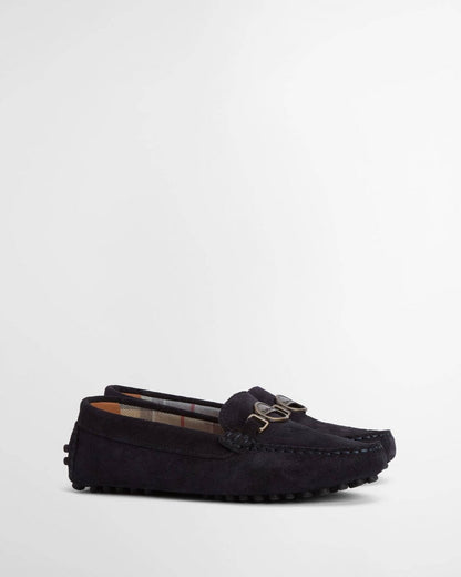 Barbour Laire Womens Driving Shoes - Navy Suede