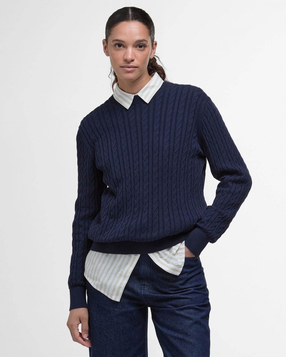 Barbour Hartland Womens Crew Neck Jumper - Navy