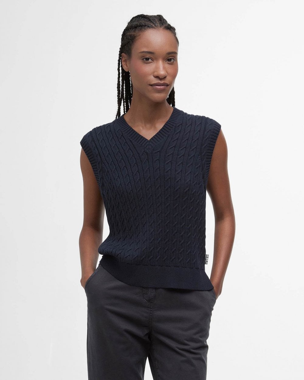 Barbour Hartland Womens Knit Tank Top - Navy